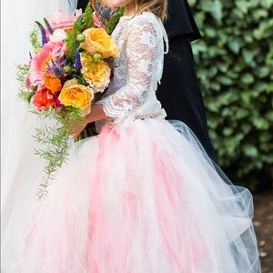 Fancy girl’s tulle skirt and lace top (size 6ish)